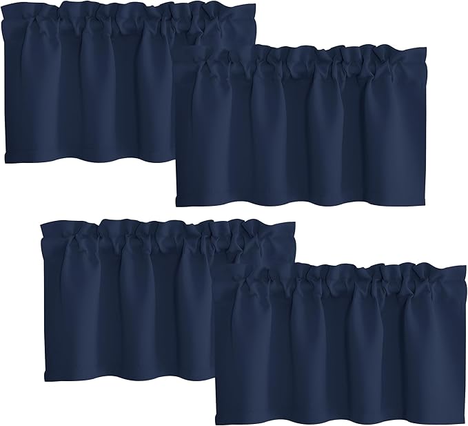 NICETOWN Small Window Curtains for Bathroom, 4 Panels Blackout Thermal by NICETOWN