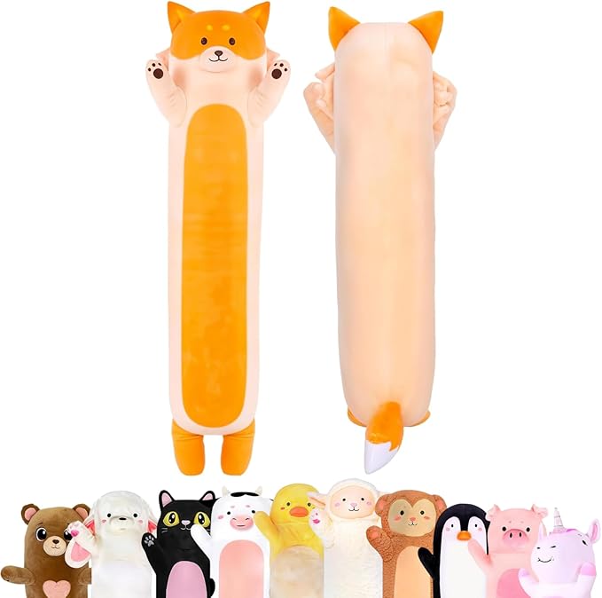Fox Plush Body Pillow for Kids | Long Stuffed Animal Cuddle Pillow | Soft by CuddlePaws