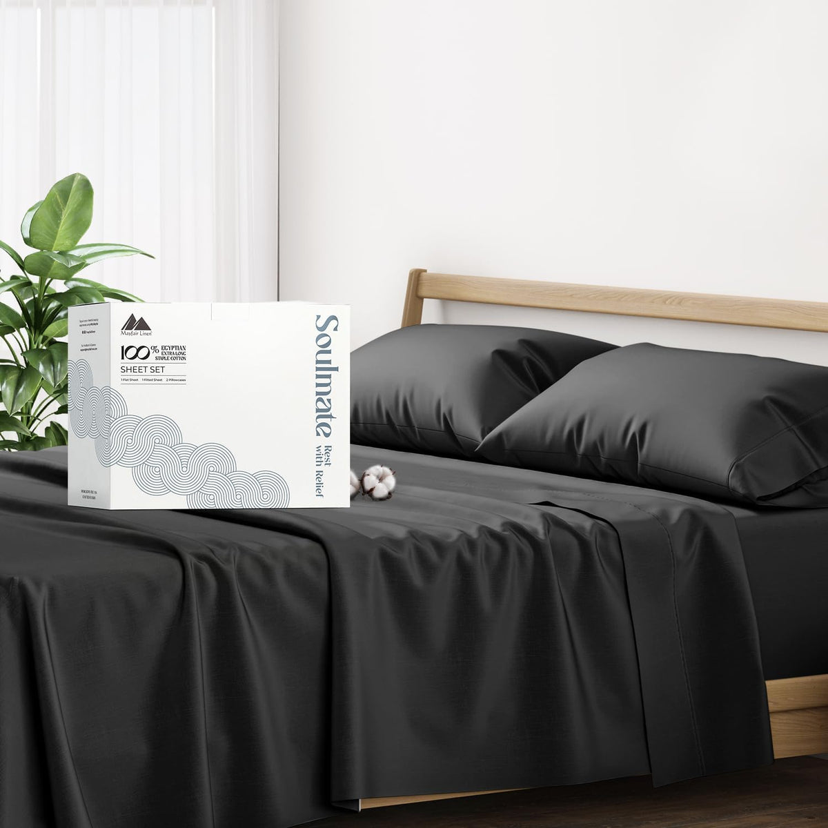 mayfair linen sheets 100% egyptian cotton king size, main product view
