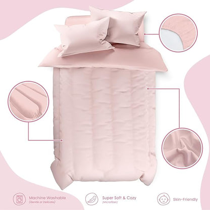 SANDJEST Pink Duvet Cover Sets Twin Size - Image 3