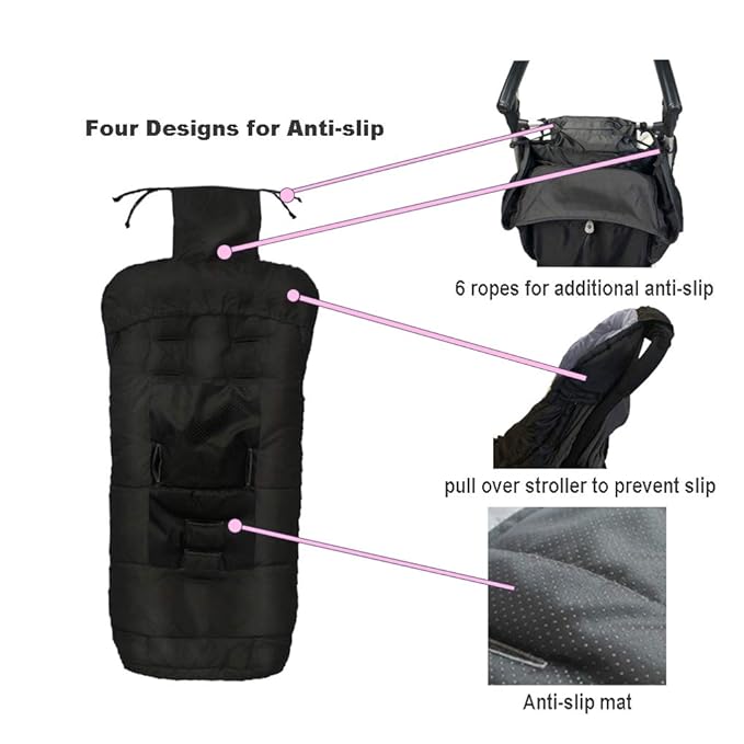 Cozy Toe Stroller Bunting Bag, Soft Coral Fleece Lining, Weather Proof - Image 5
