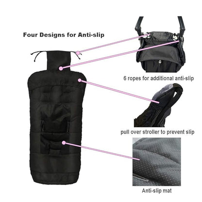 Cozy Toe Stroller Bunting Bag, Soft Coral Fleece Lining, Weather Proof - Image 5