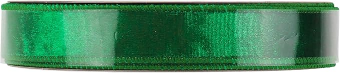 MEEDEE Emerald Green Velvet 1 Inch Green Wired Ribbon 25 Yards Crushed - Image 9
