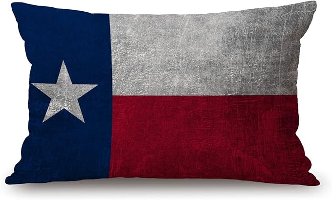 Solekla Texas Flag Lumbar Throw Pillow Cover 12x20 Inch Decorative Bedroom by Solekla