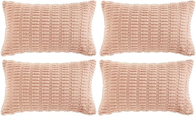 Fancy Homi 4 Packs Boho Pink Decorative Throw Pillow Covers 12x20 Inch by Fancy+Homi
