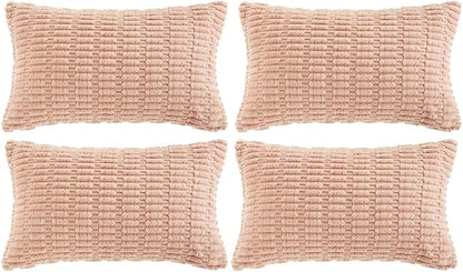 Fancy Homi 4 Packs Boho Pink Decorative Throw Pillow Covers 12x20 Inch by Fancy+Homi