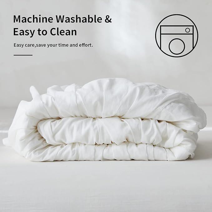 BISELINA White Ruffled Bed Skirt 22-Inch Tailored Drop Cotton Voile Dust Ruffle - Image 6