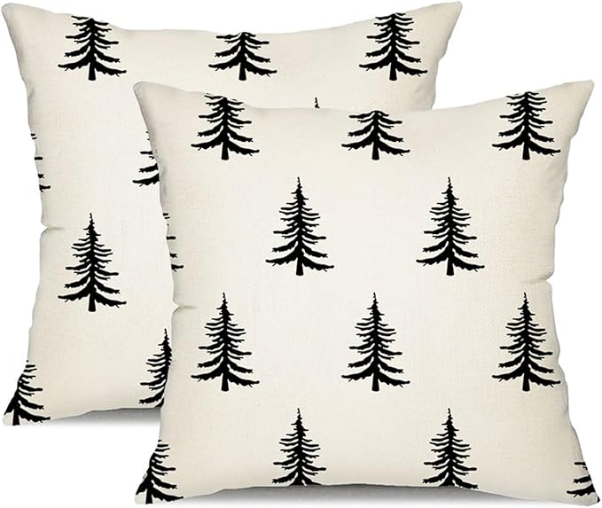 DFXSZ Christmas Pillow Covers 18x18 inch Set of 2 Christmas Tree Decorative by DFXSZ