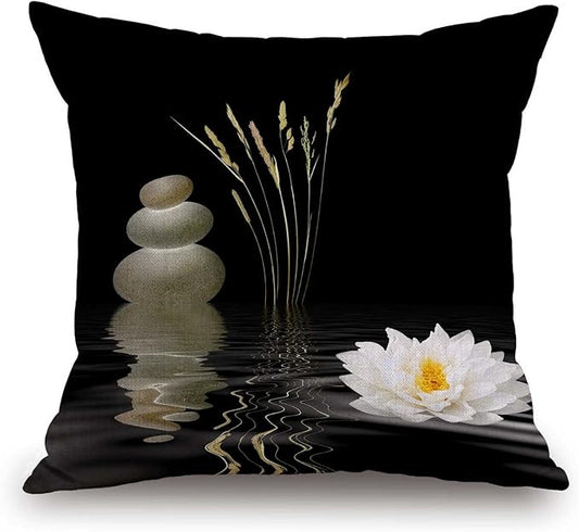 TSSOHU Decorative Throw Pillow Cover Asian Zen Stone, Pillow Covers 18"x 18" by TSSOHU