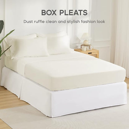 SONIVE Twin Bed Skirt, Classic Tailored Easy Fit Brushed Microfiber Skirts - Image 2