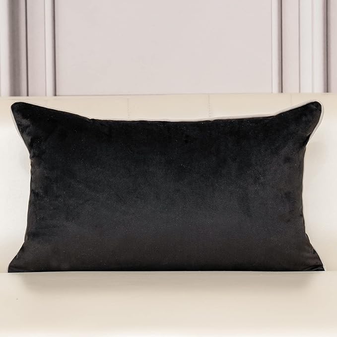 Aeckself European Floral Pillow Cover 12x20 Inch, Luxury Velvet Embroidered - Image 2