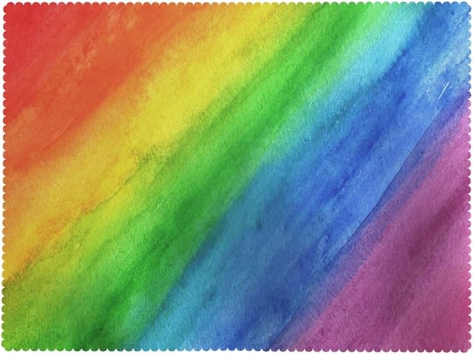 Rainbow Stripe Tablecloth Watercolor Rainbow Striped Boho Retro Colorful Table - Image 7
