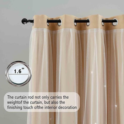 Anytime Romantic Kids Curtain, Hollow-Out Stars Window Curtain Double Layer - Image 3