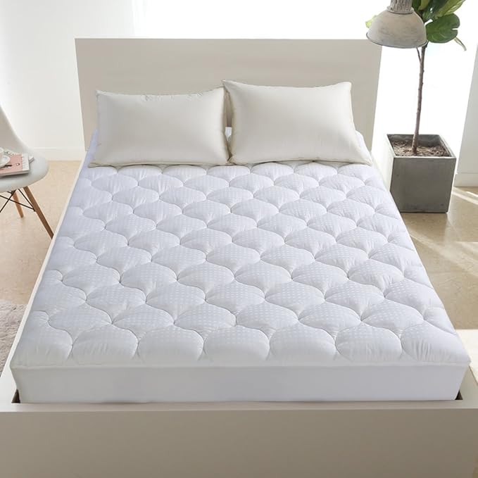 LEISURE TOWN King Mattress Pad Fitted Quilted Cotton Mattress Cover Cooling - Image 9