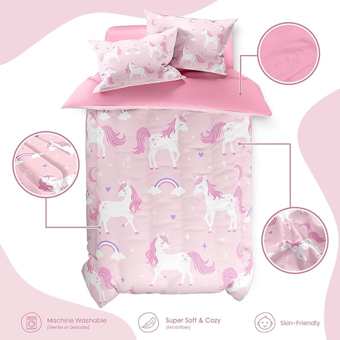 SANDJEST Unicorn Duvet Cover Sets Twin Size - Image 3
