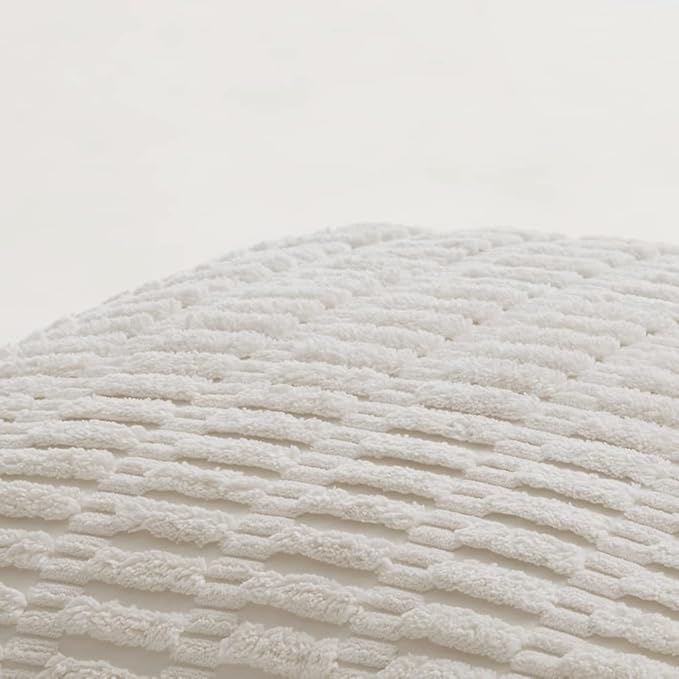 Fancy Homi 4 Packs Pure White Decorative Throw Pillow Covers 16x16 Inch - Image 5