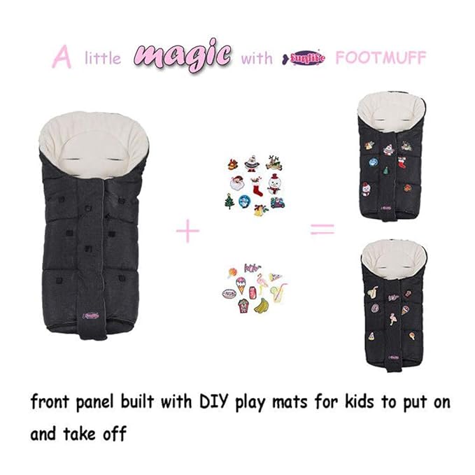 Christmas DIY Play Fun Waterproof Winter Stroller Bunting Bag Toddler, Width - Image 2