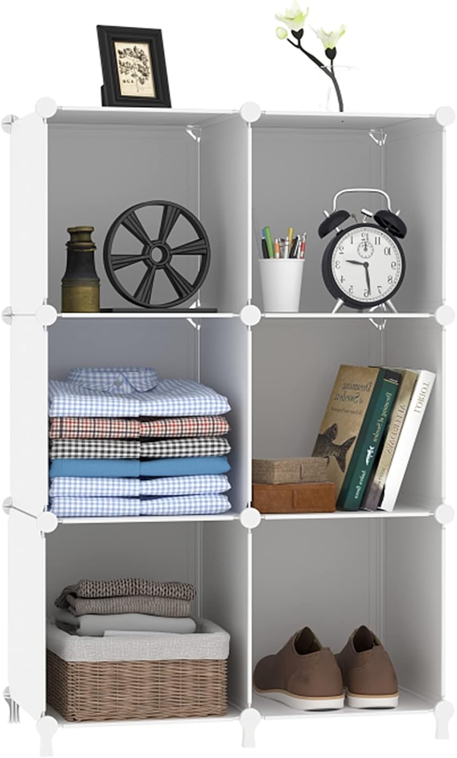 awtatos closet organizers and storage, 6 cube storage, front angle view