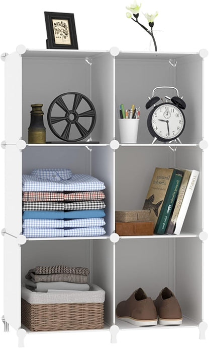 awtatos closet organizers and storage, 6 cube storage, front angle view