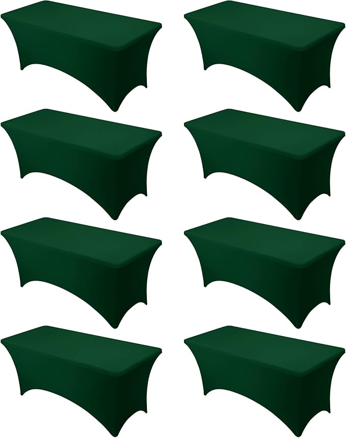 8-Pack Premium Hunter Green Spandex Tablecloths by DailySet
