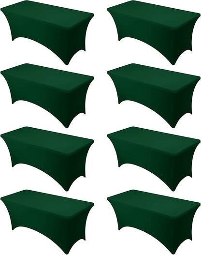 8-Pack Premium Hunter Green Spandex Tablecloths by DailySet