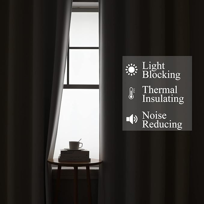 Estelar Textiler Beige and Grayish White Blackout Curtains & Drapes - Image 3