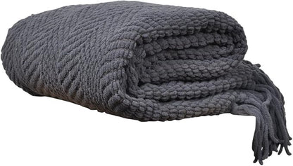 BATTILO HOME Dark Grey Throw Blanket - Image 4