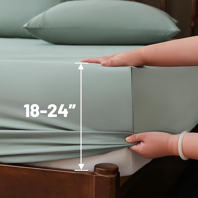 Extra Deep Pocket California King Sheets 18-24 Inch 1000 Thread Count 100% - Image 5