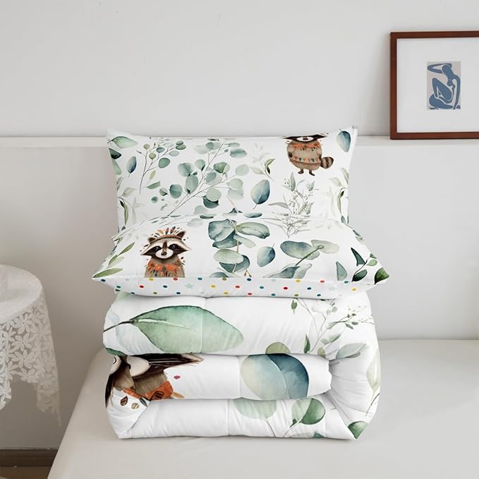 Erosebridal Cute Raccoon Twin Size Comforter Set - Image 6