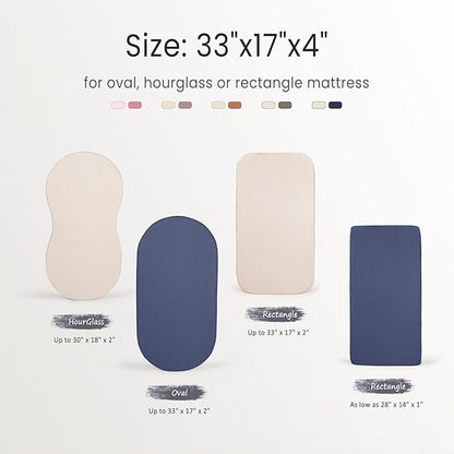 lulumoon Baby Muslin Bassinet Sheets: Cotton Bassinet Sheets Neutral - Image 2
