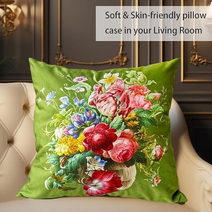 Elegant Velvet Floral Throw Pillow Cover Double Sides Handmake Flower - Image 4