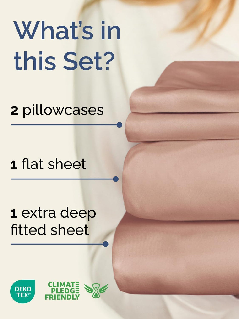 CGK Extra Deep Twin Sheet Set - 4pc Cooling Sheets - Mauve