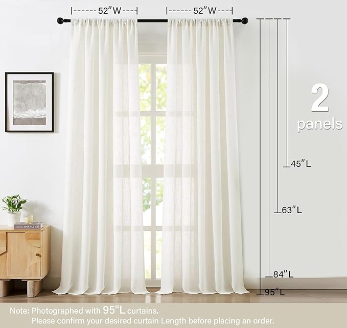 Treatmentex White Semi Sheer Curtains - Image 5