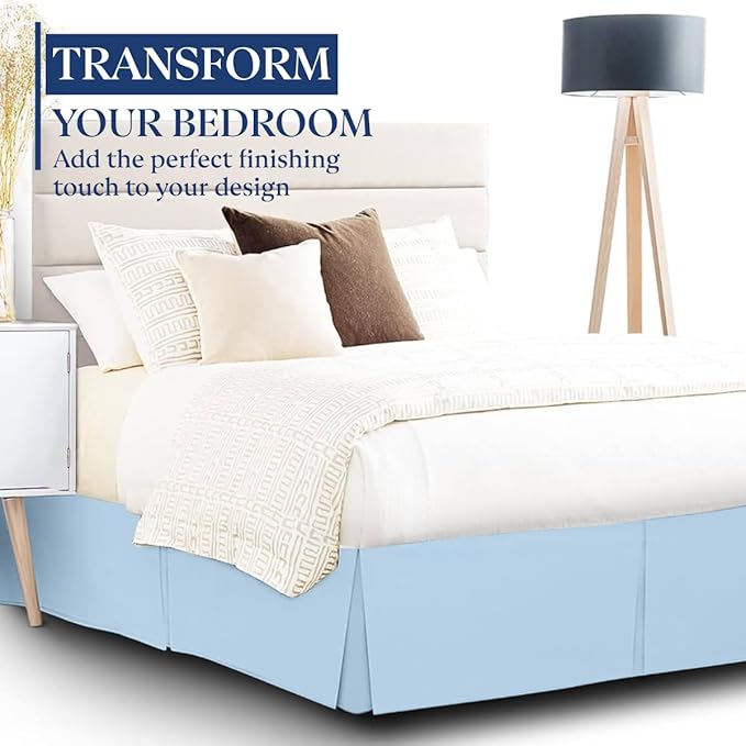 SKY BEDDINGS Luxury Pleated Queen Bed Skirt - Image 2