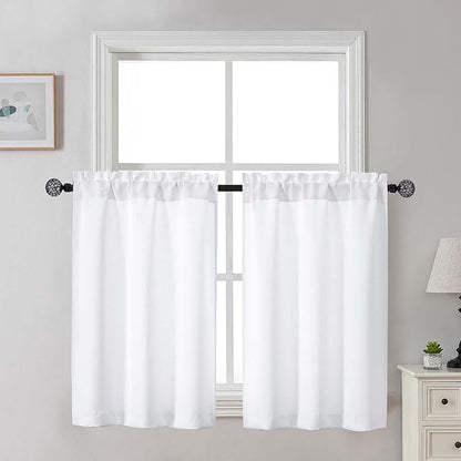 Gwine Kitchen Curtains for Small Window Treatment, Light Filtering Short Cafe by Gwine