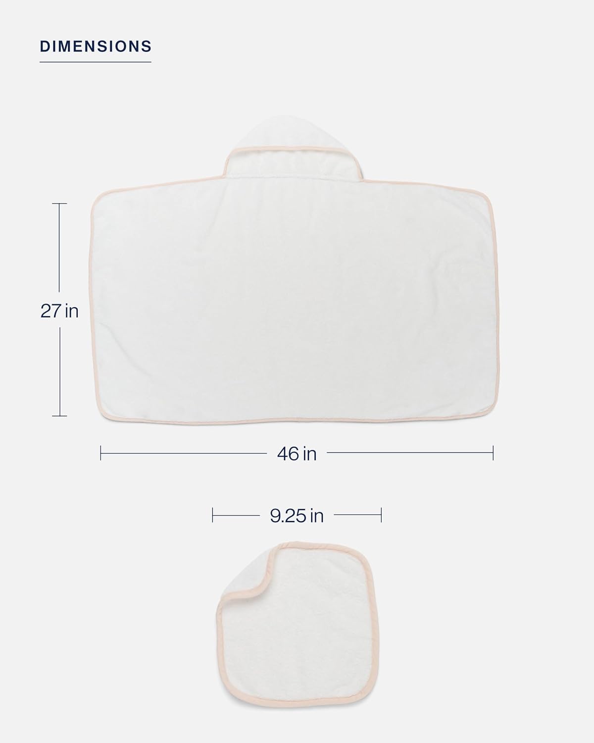 lalo hooded towel and washcloth set, 100% organic, side view