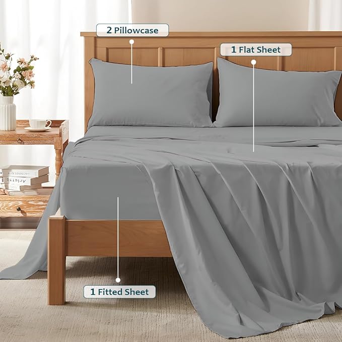 Olympic Queen Sheet Set – 100% Egyptian Cotton, 338 Thread Count – 4-Piece - Image 5