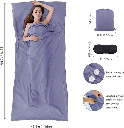 Sleeping Bag Liner, Travel Sheet & Adult Sleep Sack, Camping Sheets Travel - Image 2