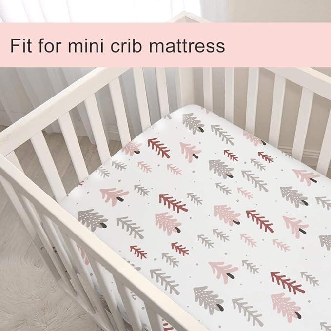 BROLEX 2 Pack Mini Crib Sheets, Stretchy Portable Fitted Playard Sheet Set - Image 7