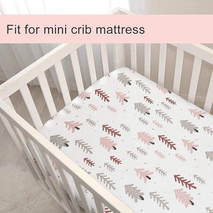 BROLEX 2 Pack Mini Crib Sheets, Stretchy Portable Fitted Playard Sheet Set - Image 7
