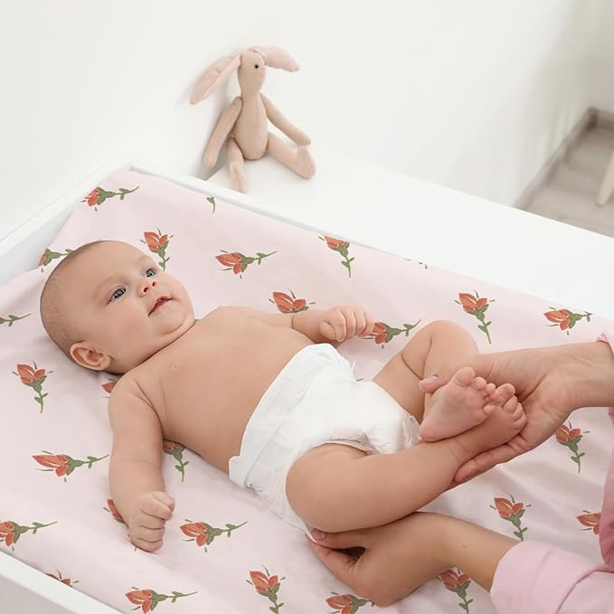 Gllquen Baby Bassinet Sheets 4 Pack, Breathable Cozy Fitted Mattress Sheet - Image 3