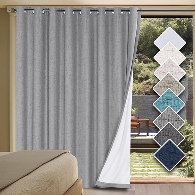 H.VERSAILTEX Linen Blackout Curtains Durable Thick Textured Linen Look 100% by HVERSAILTEX