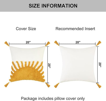 Adabana Boho Throw Pillow Covers 20x20, Decorative Tufted Pillows Cover - Image 5