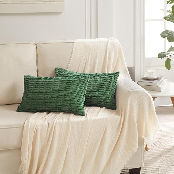 Fancy Homi 4 Packs Green Decorative Throw Pillow Covers 14x24 Inch - Image 6