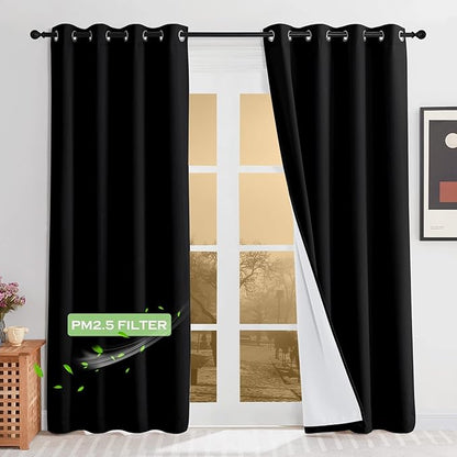 KGORGE Anti Dust Soundproof 100% Blackout Curtains 4 Layers Heavy Duty Energy by KGORGE