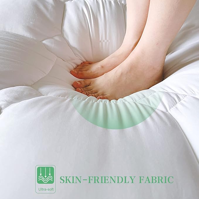 UNILIBRA Cal King Size Mattress Pad Cooling Rayon from Bamboo, Quilted Fitted - Image 4