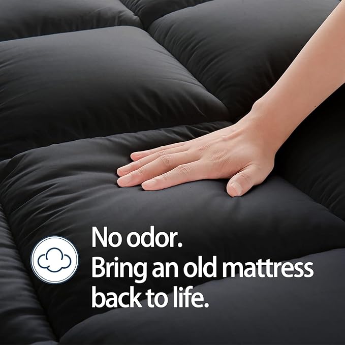 Mattress Topper King for Back Pain, Extra Thick Mattress Pad Cover, Plush - Image 4
