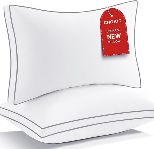 Premium Pillows King Size Set of 2, Fluffy and Supportive 7D Down Alternative by CHOKIT