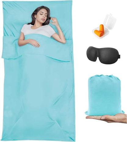 Sleeping Bag Liner, Travel Sheet & Adult Sleep Sack, Camping Sheets Travel by BREENHILL