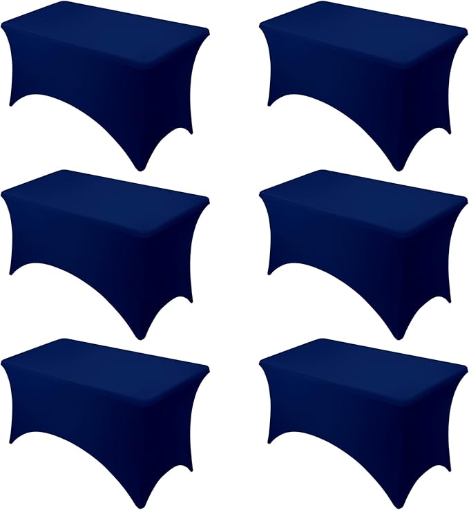 6-Pack Premium Navy Blue Spandex Tablecloths by DailySet